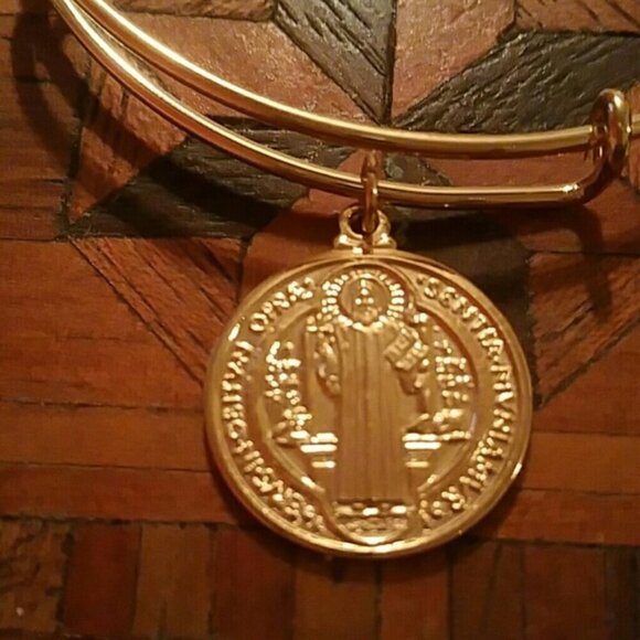 Saint Benedict/San Benito bangle adjustable bracelet/set/ combo - Picture 2 of 3